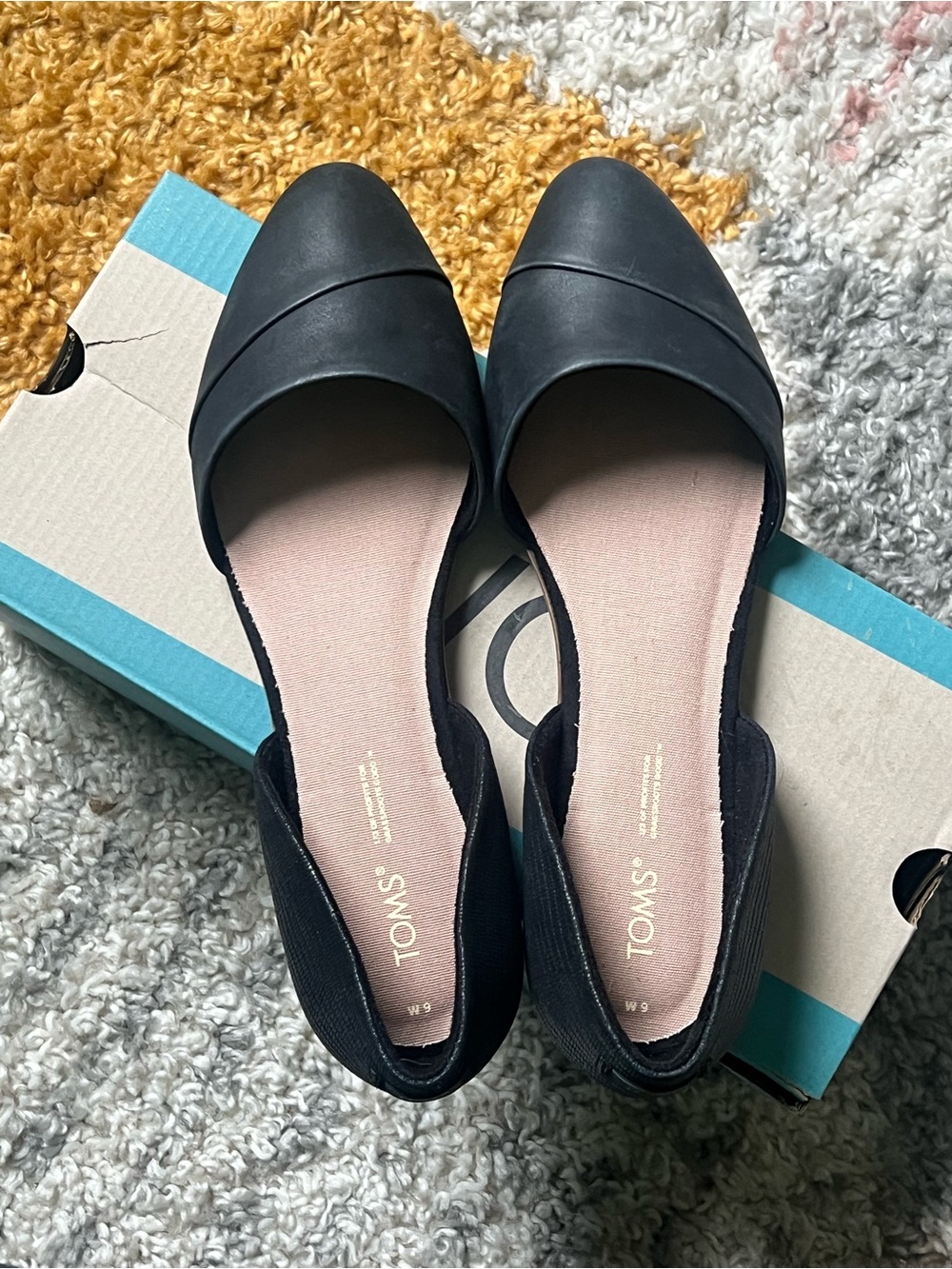 Toms Women's Black Flats & Loafers D'Orsay Style